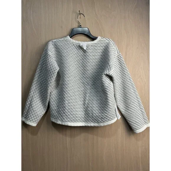 J.Crew Reversible Quilted Striped & Solid Womens Sweatshirt S Cotton/Polyester - Picture 10 of 10